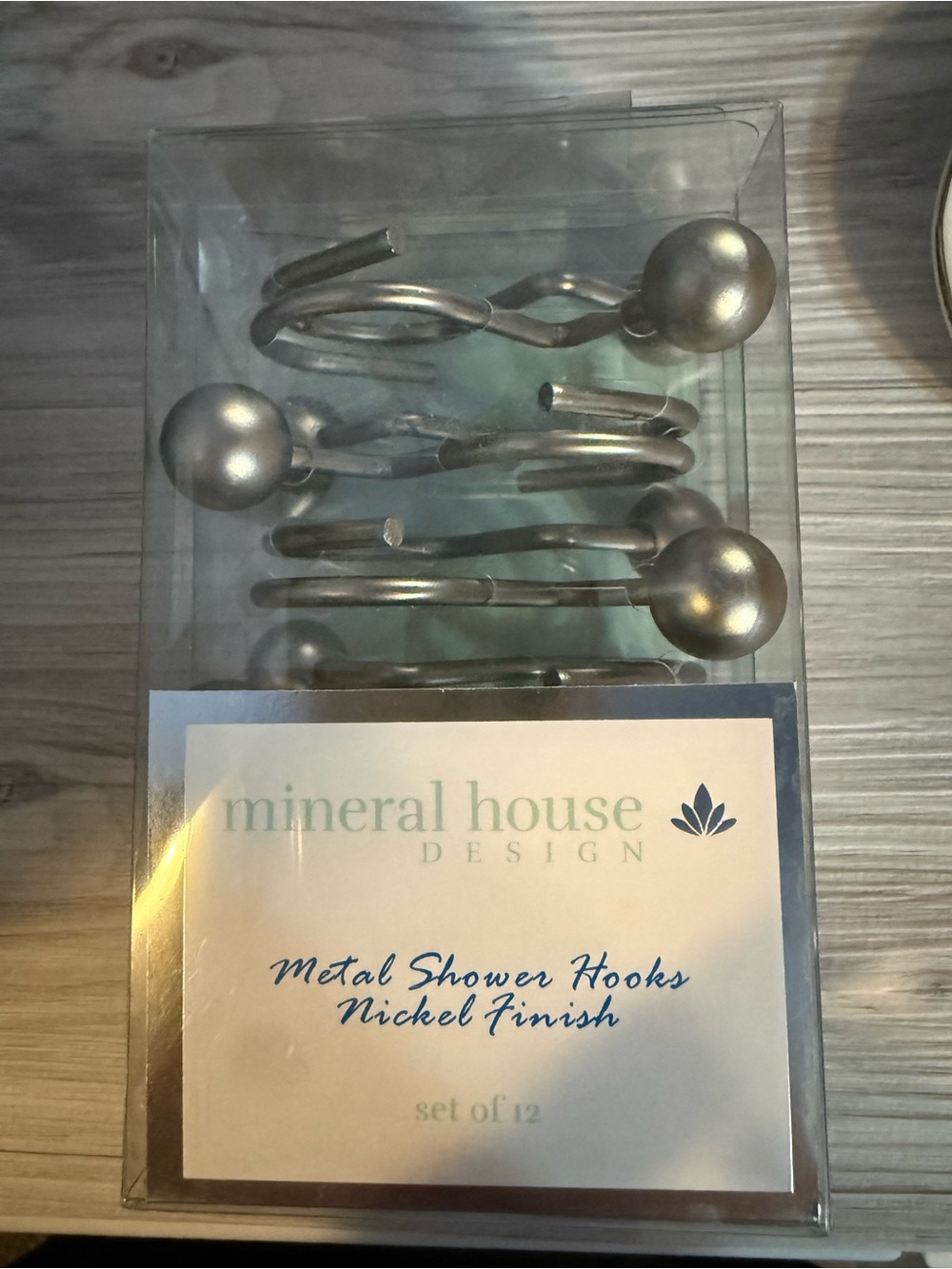 Nickel Finish Metal Shower Hooks - Silver